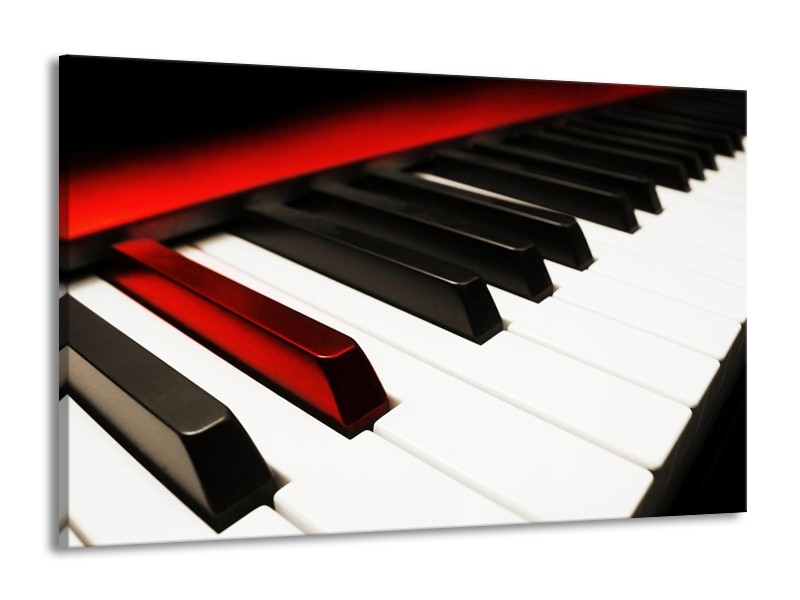 Glas schilderij Piano | Zwart, Wit, Rood | 140x90cm 1Luik