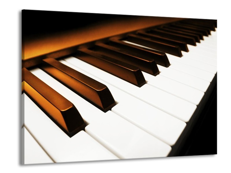 Glas schilderij Piano | Bruin, Zwart, Wit | 100x70cm 1Luik