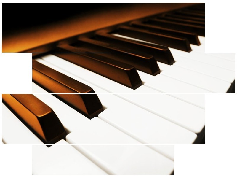 Glas schilderij Piano | Bruin, Zwart, Wit | 115x85cm 4Luik