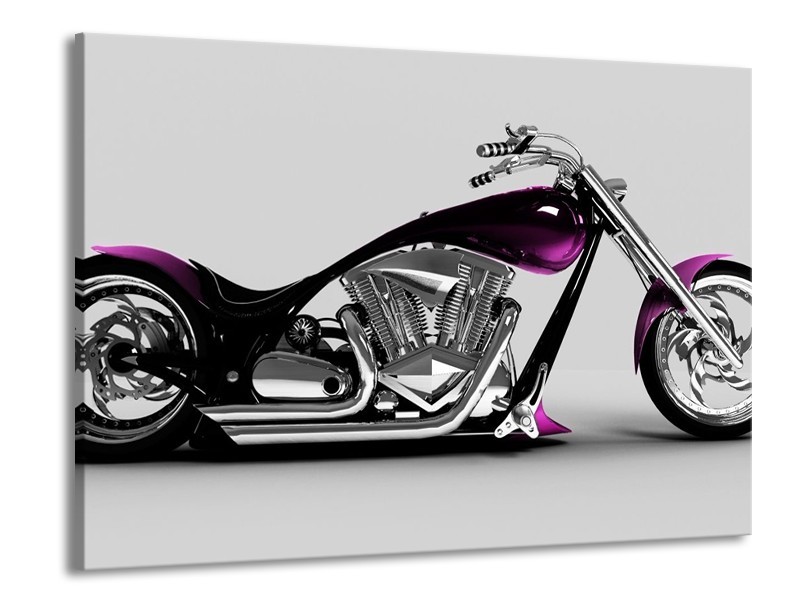 Glas schilderij Motor | Grijs, Zwart, Paars | 100x70cm 1Luik