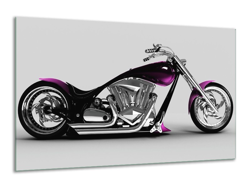 Glas schilderij Motor | Grijs, Zwart, Paars | 120x70cm 1Luik