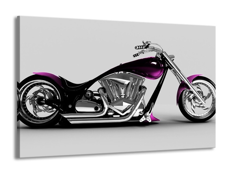 Glas schilderij Motor | Grijs, Zwart, Paars | 140x90cm 1Luik