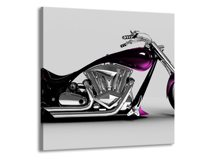 Glas schilderij Motor | Grijs, Zwart, Paars | 70x70cm 1Luik