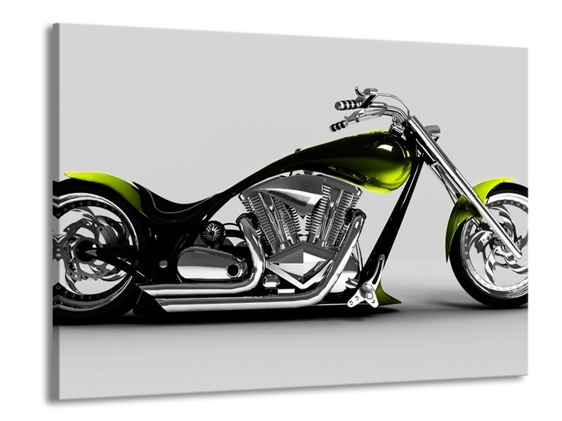 Glas schilderij Motor | Grijs, Zwart, Groen | 100x70cm 1Luik