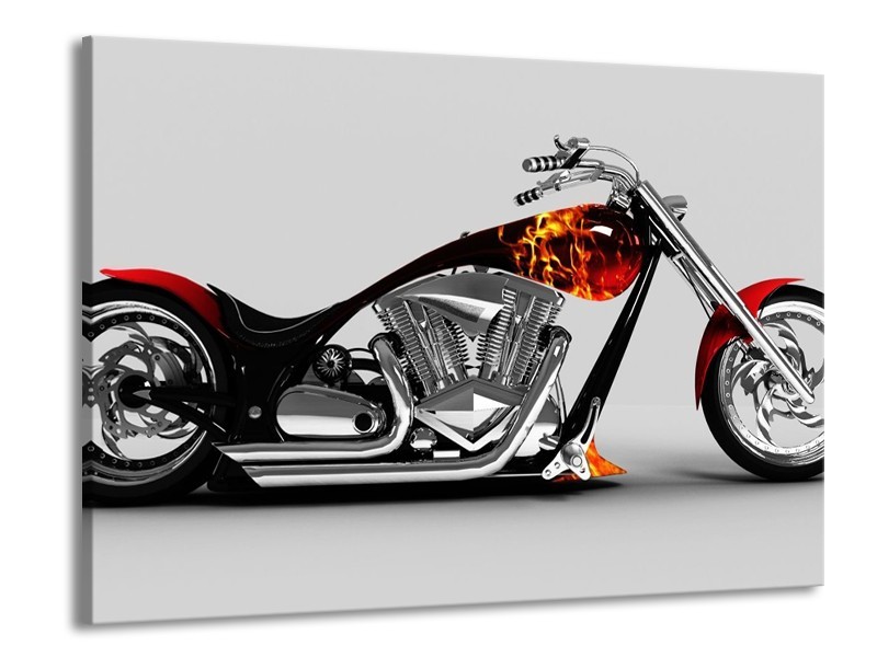 Glas schilderij Motor | Grijs, Zwart, Oranje | 100x70cm 1Luik