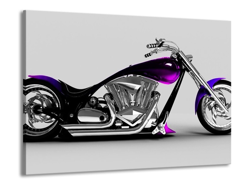 Glas schilderij Motor | Grijs, Zwart, Paars | 100x70cm 1Luik