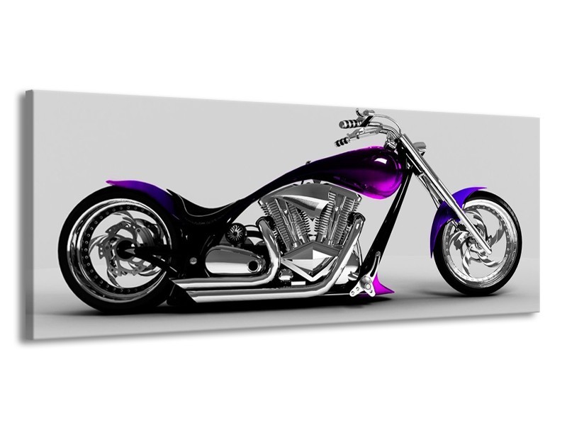 Glas schilderij Motor | Grijs, Zwart, Paars | 145x58cm 1Luik