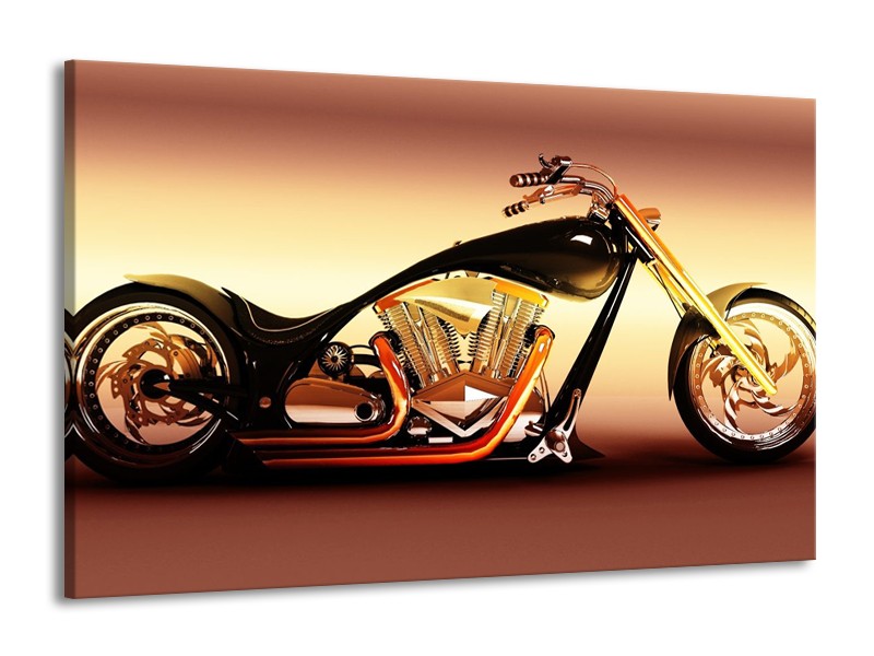 Glas schilderij Motor | Oranje, Bruin, Geel | 140x90cm 1Luik