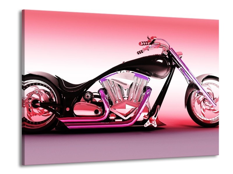 Canvas schilderij Motor | Paars, Roze, Zwart | 100x70cm 1Luik