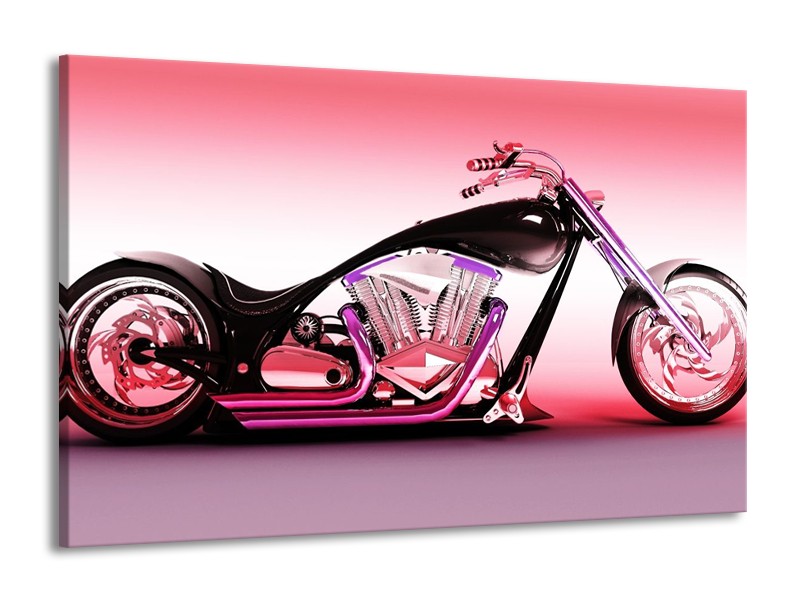 Glas schilderij Motor | Paars, Roze, Zwart | 140x90cm 1Luik
