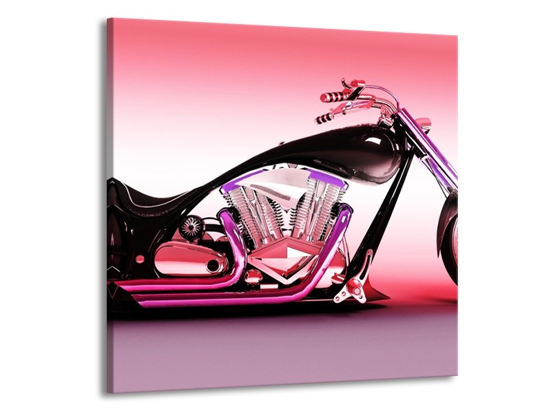 Glas schilderij Motor | Paars, Roze, Zwart | 70x70cm 1Luik