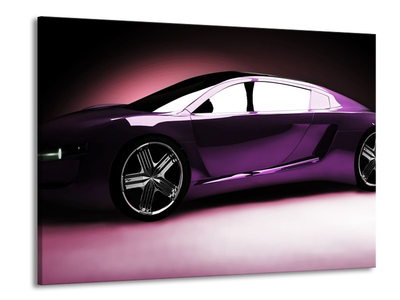 Glas schilderij Auto | Paars, Zwart, Wit | 100x70cm 1Luik