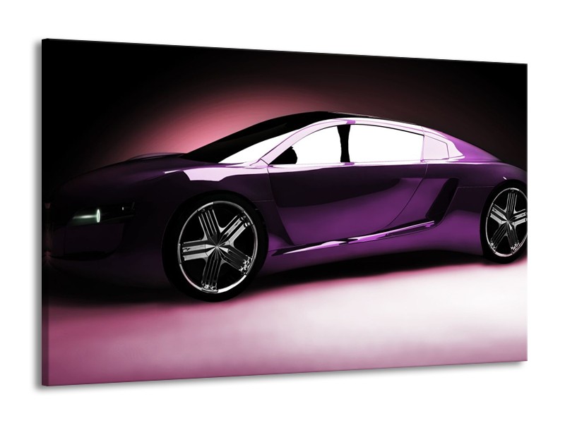Glas schilderij Auto | Paars, Zwart, Wit | 140x90cm 1Luik