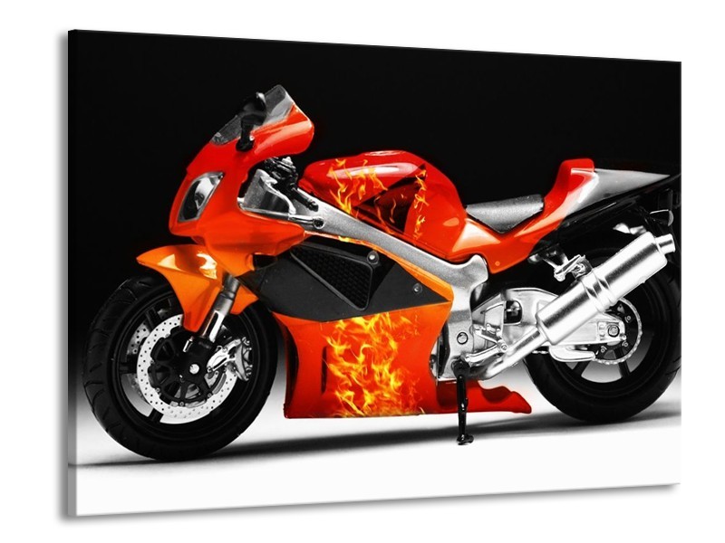 Glas schilderij Motor | Rood, Zwart, Wit | 100x70cm 1Luik