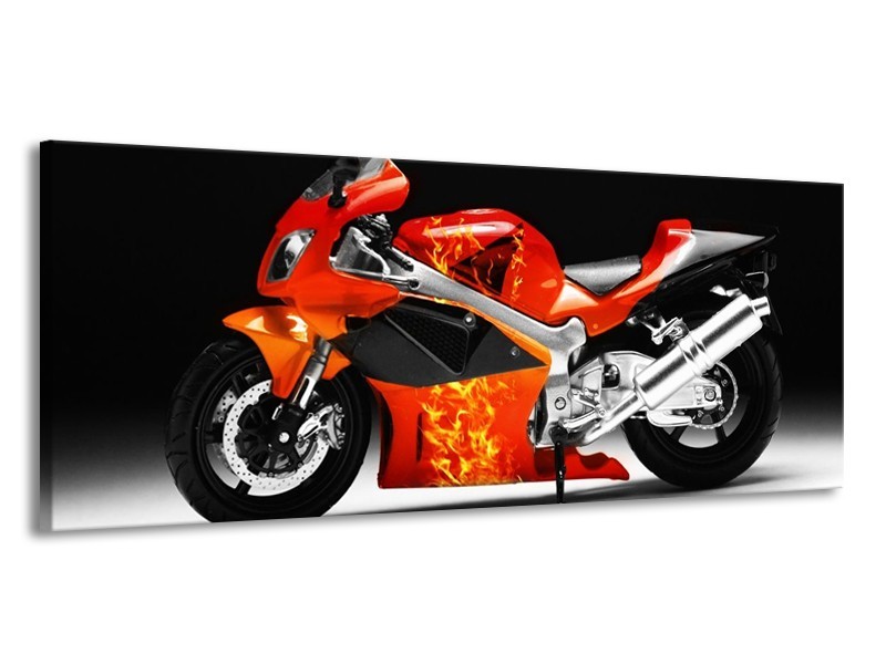 Glas schilderij Motor | Rood, Zwart, Wit | 145x58cm 1Luik