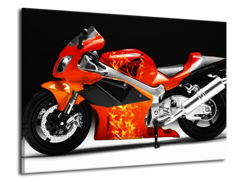 Glas schilderij Motor | Rood, Zwart, Wit | 70x50cm 1Luik