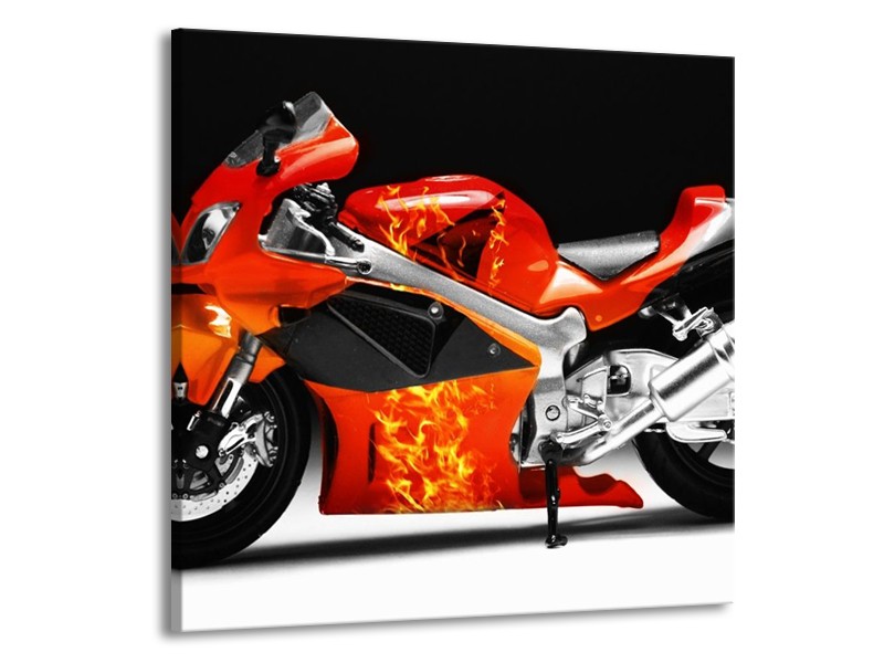 Glas schilderij Motor | Rood, Zwart, Wit | 70x70cm 1Luik