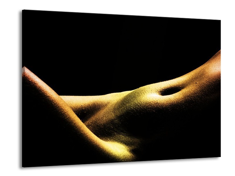 Canvas schilderij Lichaam | Zwart, Groen, Goud | 100x70cm 1Luik