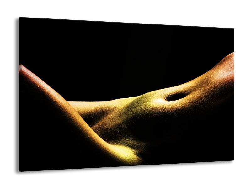 Canvas schilderij Lichaam | Zwart, Groen, Goud | 140x90cm 1Luik