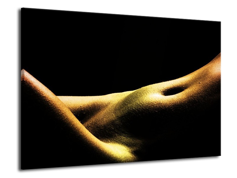 Canvas schilderij Lichaam | Zwart, Groen, Goud | 70x50cm 1Luik
