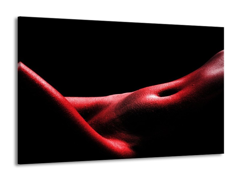 Canvas schilderij Vrouw | Rood, Zwart | 140x90cm 1Luik