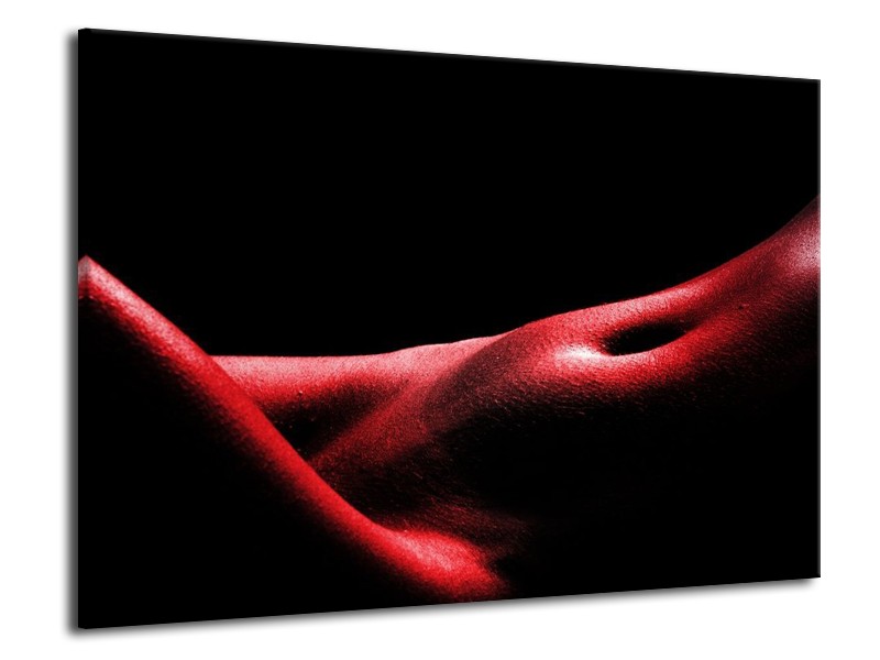 Canvas schilderij Vrouw | Rood, Zwart | 70x50cm 1Luik