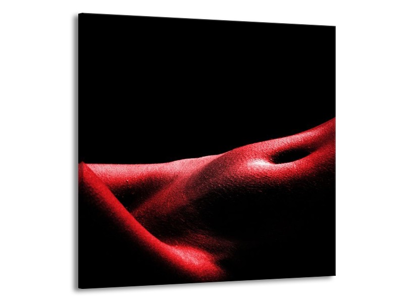 Canvas schilderij Vrouw | Rood, Zwart | 70x70cm 1Luik