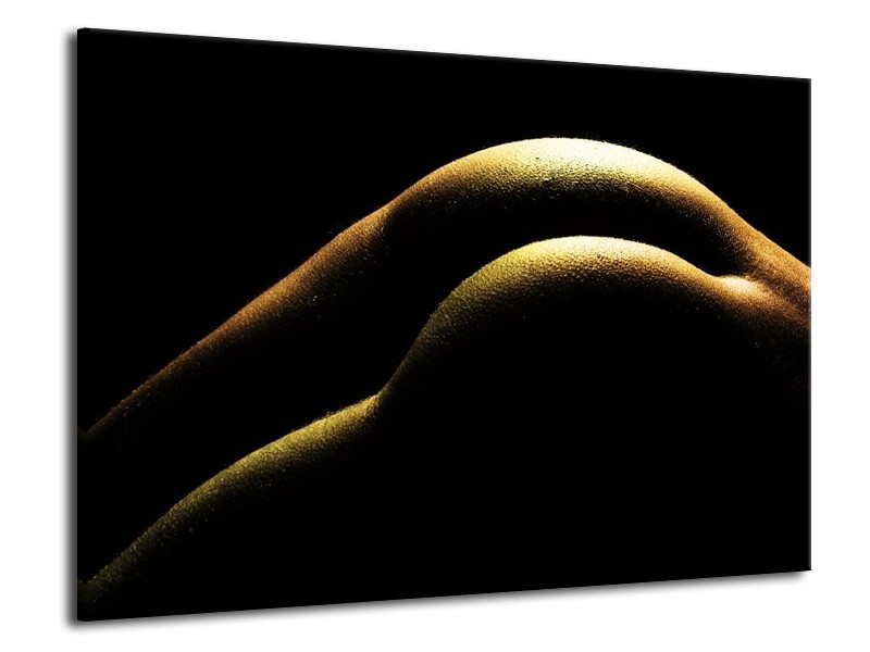 Canvas schilderij Lichaam | Zwart, Groen, Goud | 70x50cm 1Luik