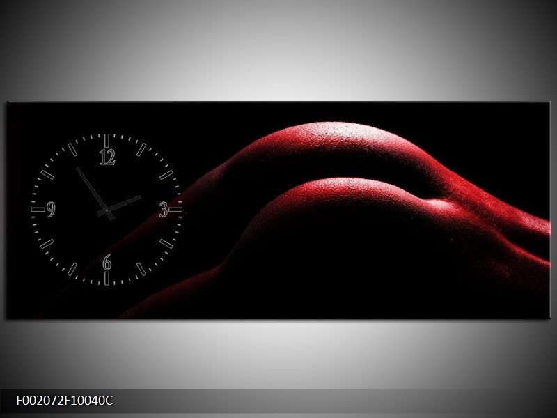 Klok schilderij Lichaam | Zwart, Rood | 100x40cm 1Luik