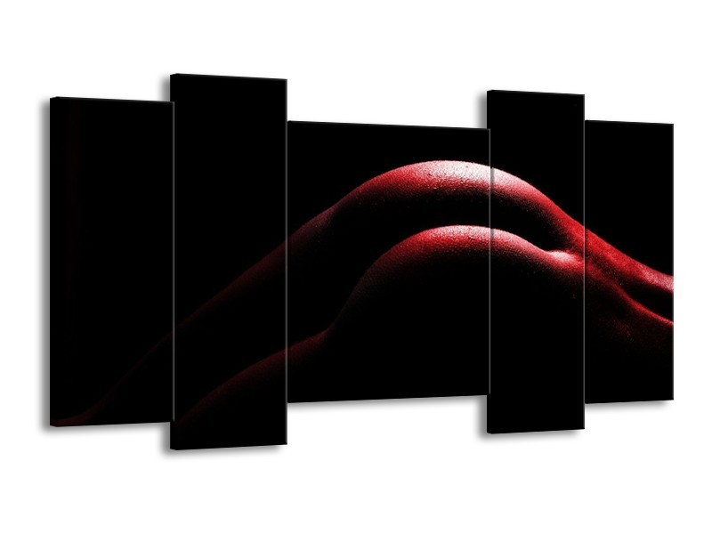 Canvas schilderij Lichaam | Zwart, Rood | 120x65 5Luik