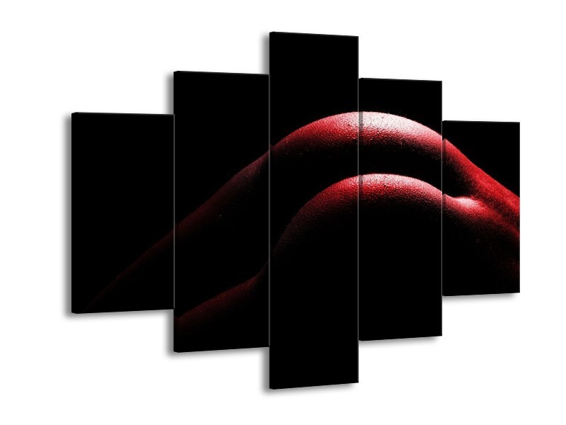 Canvas schilderij Lichaam | Zwart, Rood | 150x105cm 5Luik