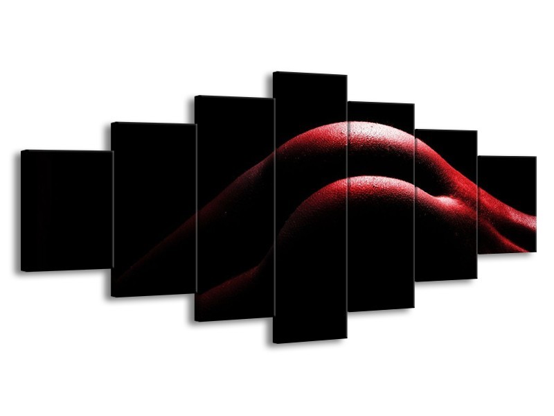 Canvas schilderij Lichaam | Zwart, Rood | 210x100cm 7Luik