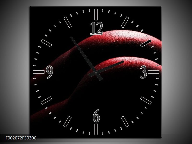 Klok schilderij Lichaam | Zwart, Rood | 30x30cm 1Luik