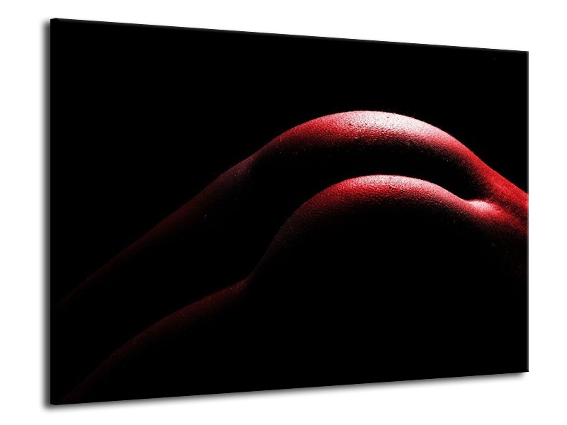 Glas schilderij Lichaam | Zwart, Rood | 70x50cm 1Luik