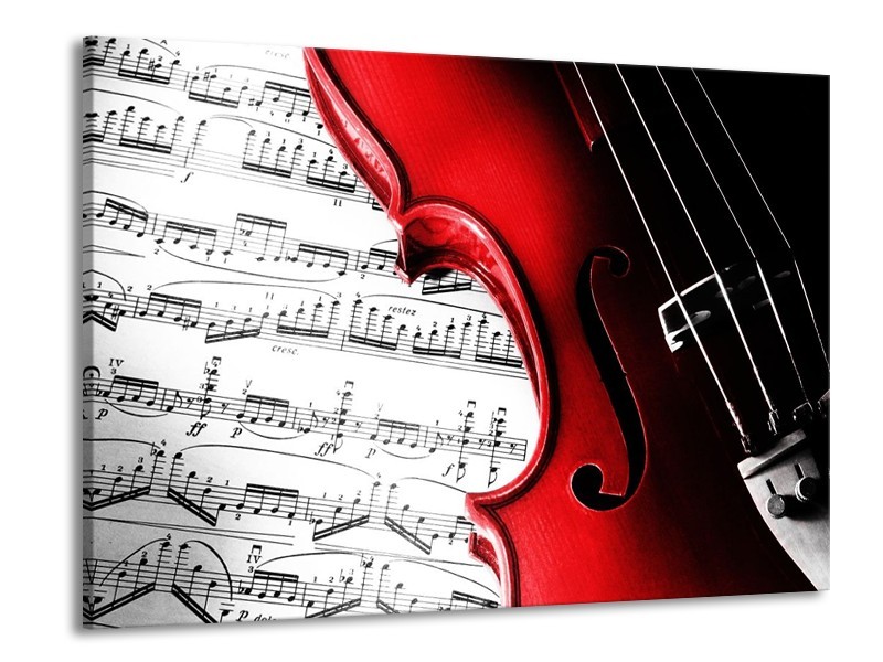 Glas schilderij Instrument | Zwart, Wit, Rood | 100x70cm 1Luik