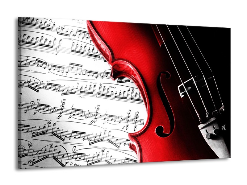 Glas schilderij Instrument | Zwart, Wit, Rood | 140x90cm 1Luik