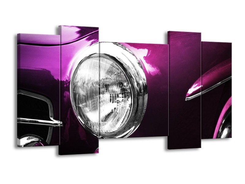 Glas schilderij Auto | Paars, Wit, Zilver | 120x65cm 5Luik