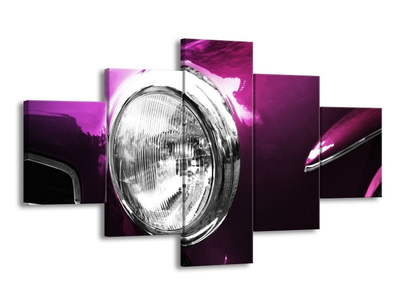 Glas schilderij Auto | Paars, Wit, Zilver | 125x70cm 5Luik