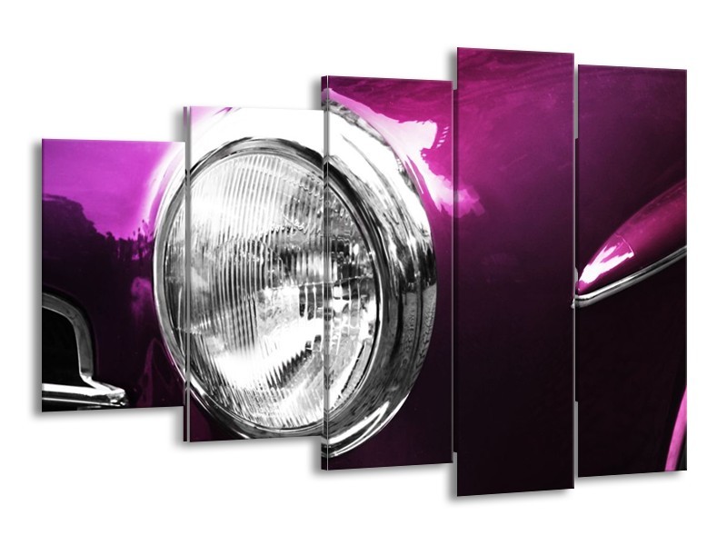 Glas schilderij Auto | Paars, Wit, Zilver | 150x100cm 5Luik