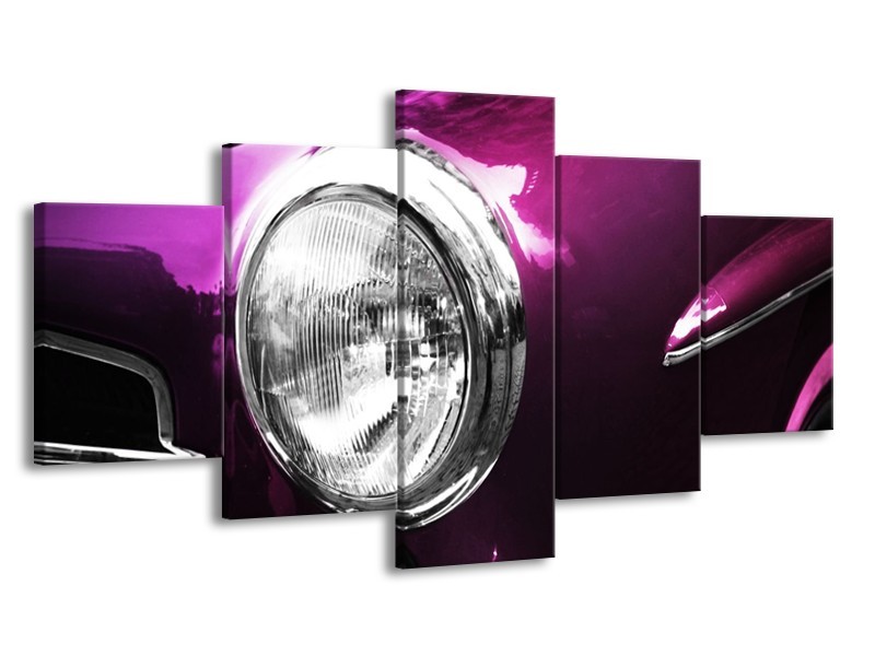 Glas schilderij Auto | Paars, Wit, Zilver | 150x80cm 5Luik