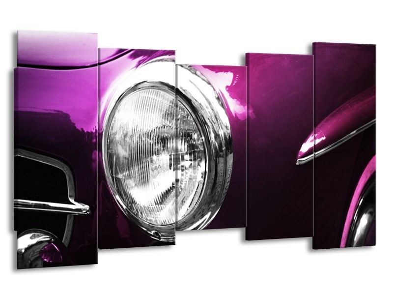 Glas schilderij Auto | Paars, Wit, Zilver | 150x80cm 5Luik