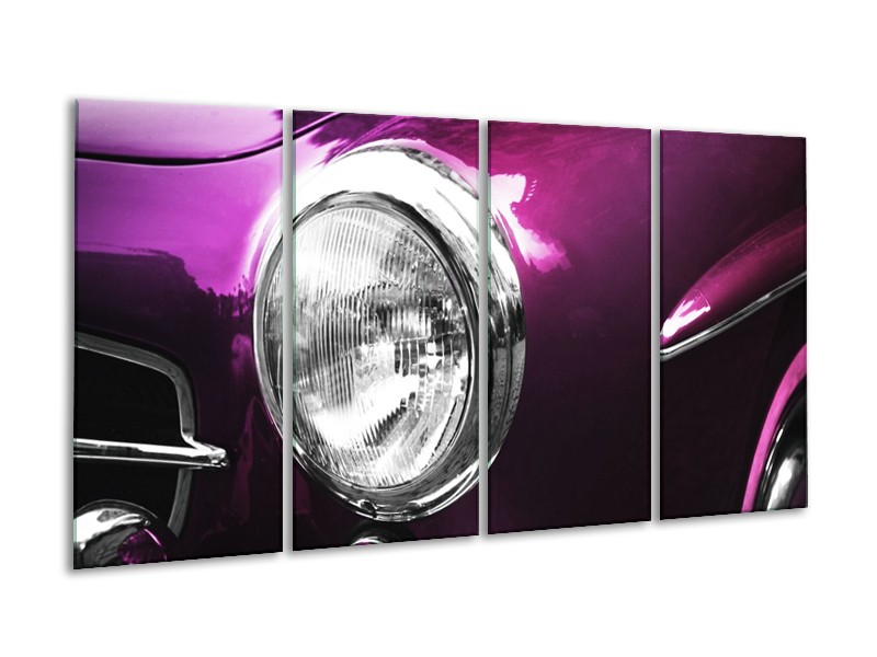 Glas schilderij Auto | Paars, Wit, Zilver | 160x80cm 4Luik