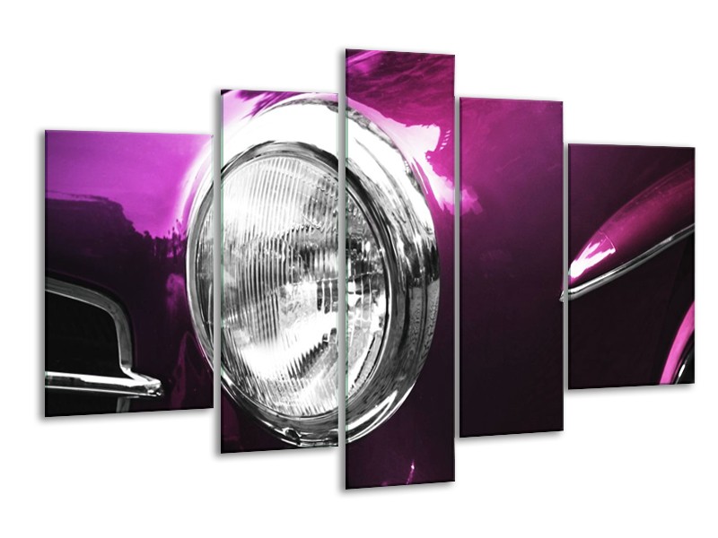 Glas schilderij Auto | Paars, Wit, Zilver | 170x100cm 5Luik