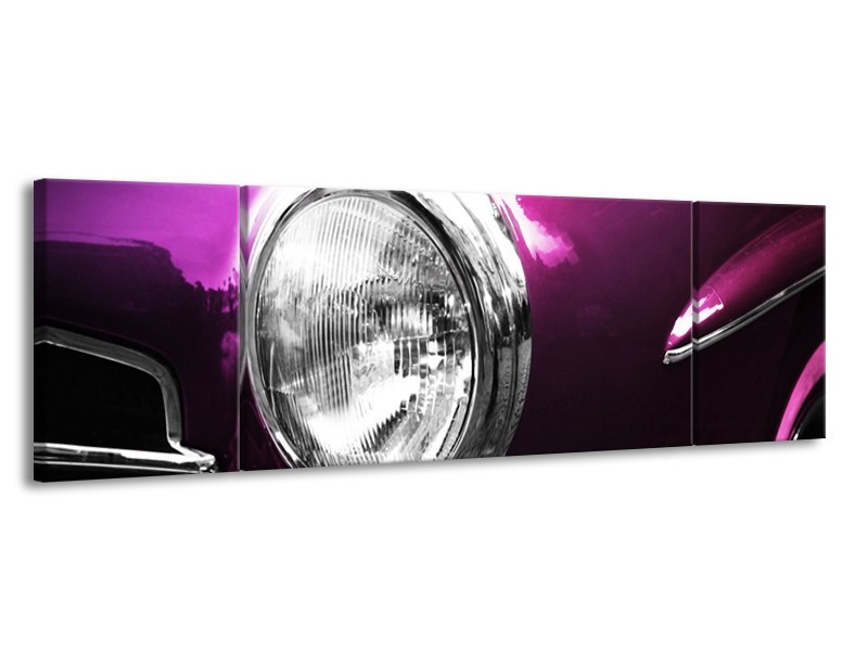 Glas schilderij Auto | Paars, Wit, Zilver | 170x50cm 3Luik
