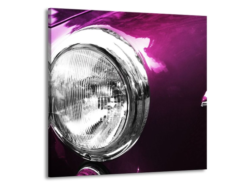 Glas schilderij Auto | Paars, Wit, Zilver | 50x50cm 1Luik