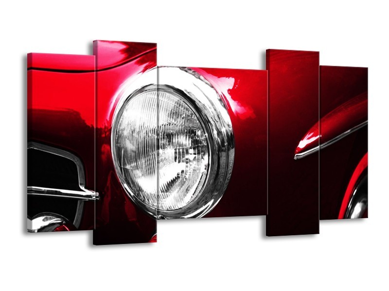 Glas schilderij Auto | Rood, Wit, Zilver | 120x65cm 5Luik