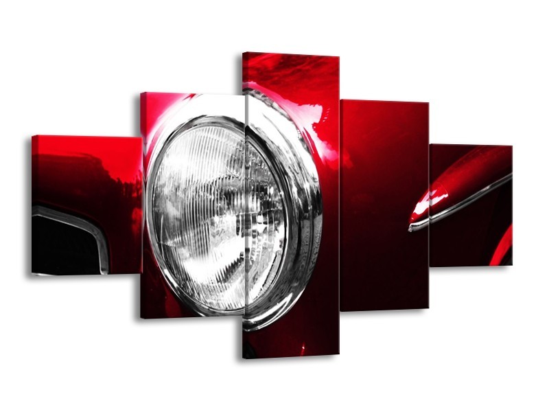 Glas schilderij Auto | Rood, Wit, Zilver | 125x70cm 5Luik