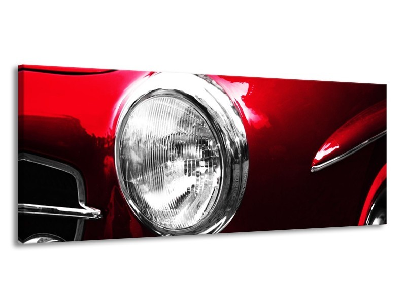 Glas schilderij Auto | Rood, Wit, Zilver | 145x58cm 1Luik