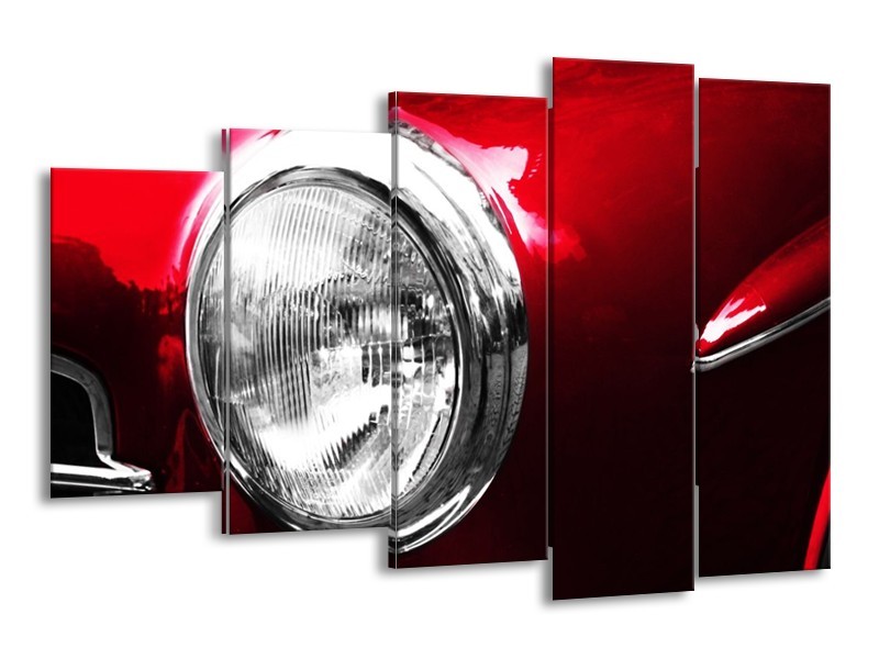 Glas schilderij Auto | Rood, Wit, Zilver | 150x100cm 5Luik
