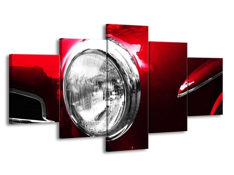 Glas schilderij Auto | Rood, Wit, Zilver | 150x80cm 5Luik